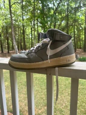 Nike High-Top Sneakers in Olive and Cream